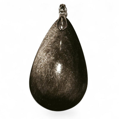 Colgante de obsidiana plateada de México AAA