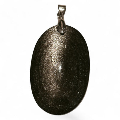 Colgante de obsidiana plateada de México AAA