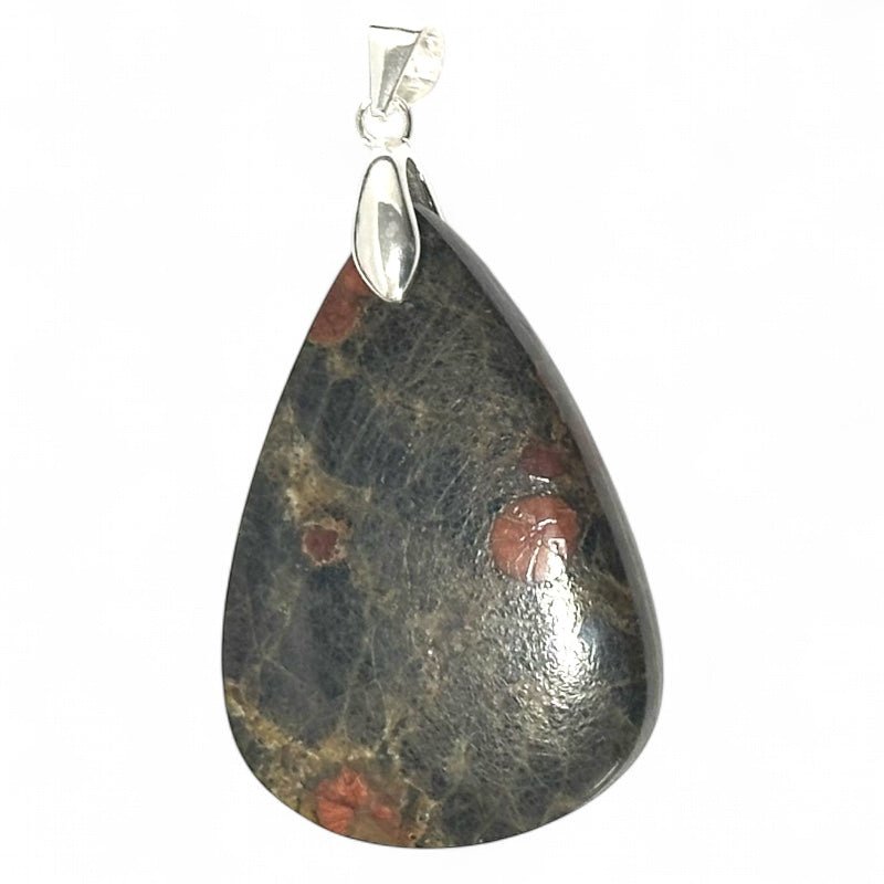 Pendentif obsidienne cacahuète (Peanuts) Mexique AA argent 925 - La Boite à Cailloux