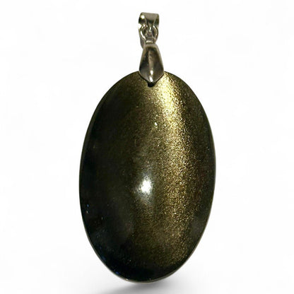 Pendentif obsidienne dorée Mexique AAA - La Boite à Cailloux