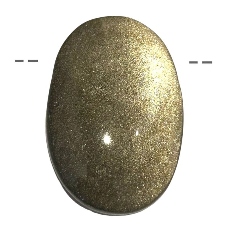 Pendentif obsidienne dorée Mexique AAA pierre trouée + cordon - La Boite à Cailloux