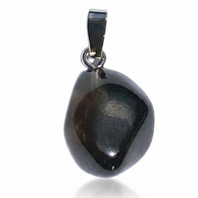 Colgante de obsidiana lágrima Apache México Una piedra enrollada Hebilla de plata 925