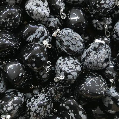Colgante de nieve de obsidiana México A (piedra laminada)