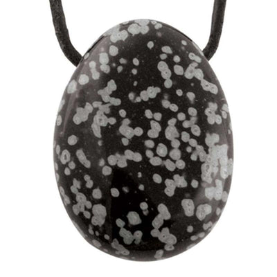 Colgante obsidiana nieve México A (piedra perforada) + cordón