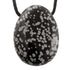 Pendentif obsidienne neige Mexique A (pierre trouée) + cordon - La Boite à Cailloux