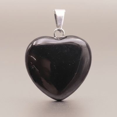 Pendentif obsidienne noire Mexique A cœur (20mm)
