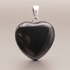 Pendentif obsidienne noire Mexique A cœur (20mm) - La Boite à Cailloux