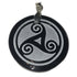 Pendentif obsidienne noire Mexique A+ gravée Triskelion - La Boite à Cailloux