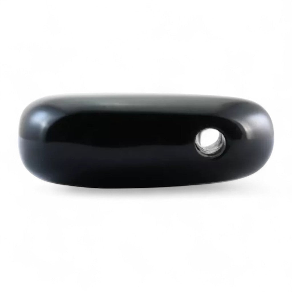 Pendentif obsidienne noire Mexique A (pierre trouée) + cordon - La Boite à Cailloux