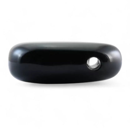 Pendentif obsidienne noire Mexique A (pierre trouée) + cordon - La Boite à Cailloux