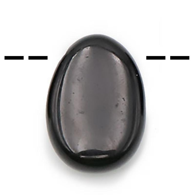 Pendentif obsidienne noire Mexique A (pierre trouée) + cordon - La Boite à Cailloux