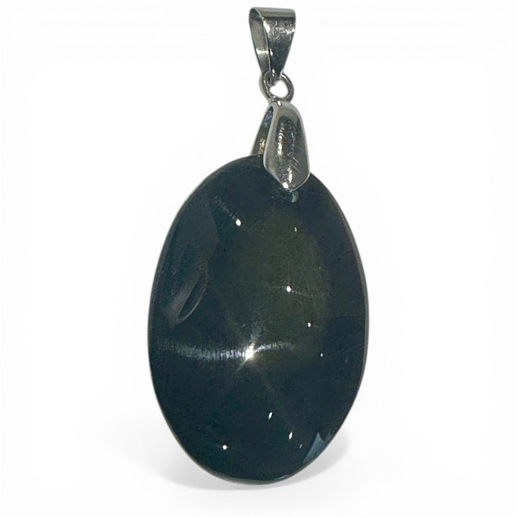 Pendentif obsidienne oeil céleste Mexique AAA - La Boite à Cailloux