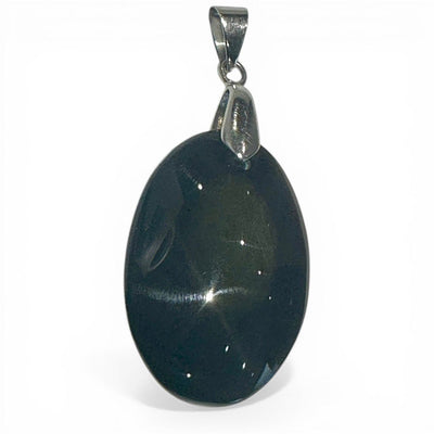 Colgante ojo celeste obsidiana México AAA acero inoxidable