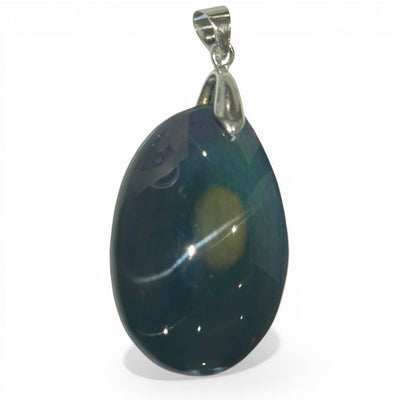 Colgante ojo celeste obsidiana México AAA acero inoxidable