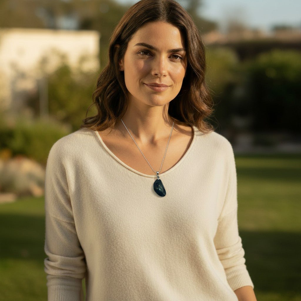 Pendentif obsidienne oeil céleste Mexique AAA - La Boite à Cailloux