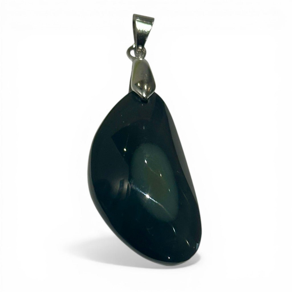Pendentif obsidienne oeil céleste Mexique AAA - La Boite à Cailloux