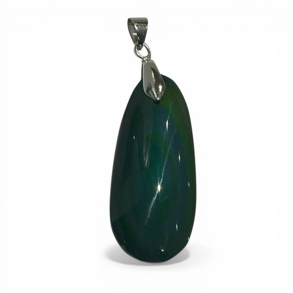 Pendentif obsidienne oeil céleste Mexique AAA - La Boite à Cailloux