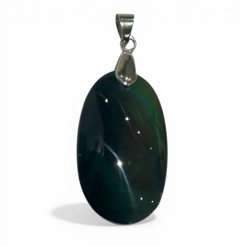 Pendentif obsidienne oeil céleste Mexique AAA - La Boite à Cailloux