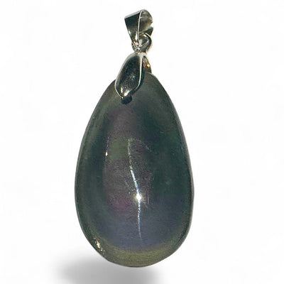 Colgante ojo celeste obsidiana México AAA acero inoxidable