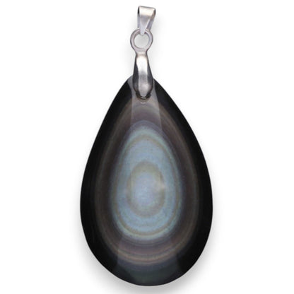 Pendentif obsidienne oeil céleste Mexique AAA (goutte) - La Boite à Cailloux
