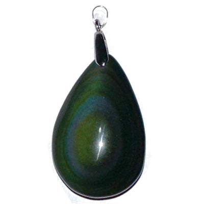 Colgante ojo celeste obsidiana México AA (gota) acero inoxidable