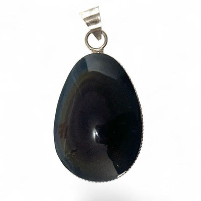 Colgante obsidiana ojo celeste México AAA plata 925