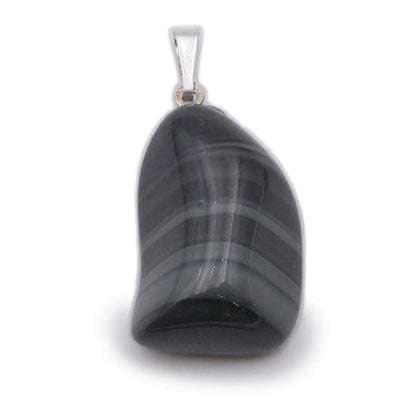 Pendentif obsidienne platinium Mexique A (pierre roulée) - La Boite à Cailloux