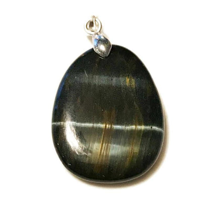 Pendentif oeil de faucon Afrique du Sud A (pierre plate) - La Boite à Cailloux