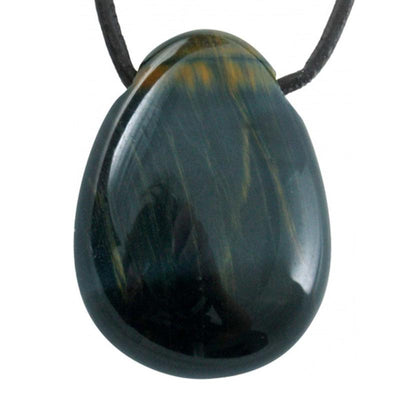 Colgante ojo de halcón Sudáfrica A (piedra perforada) + cordón