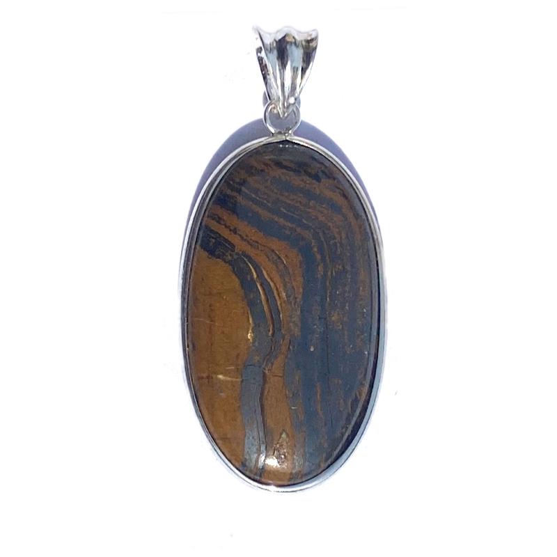 Pendentif oeil de fer Afrique du Sud AA argent 925 - La Boite à Cailloux