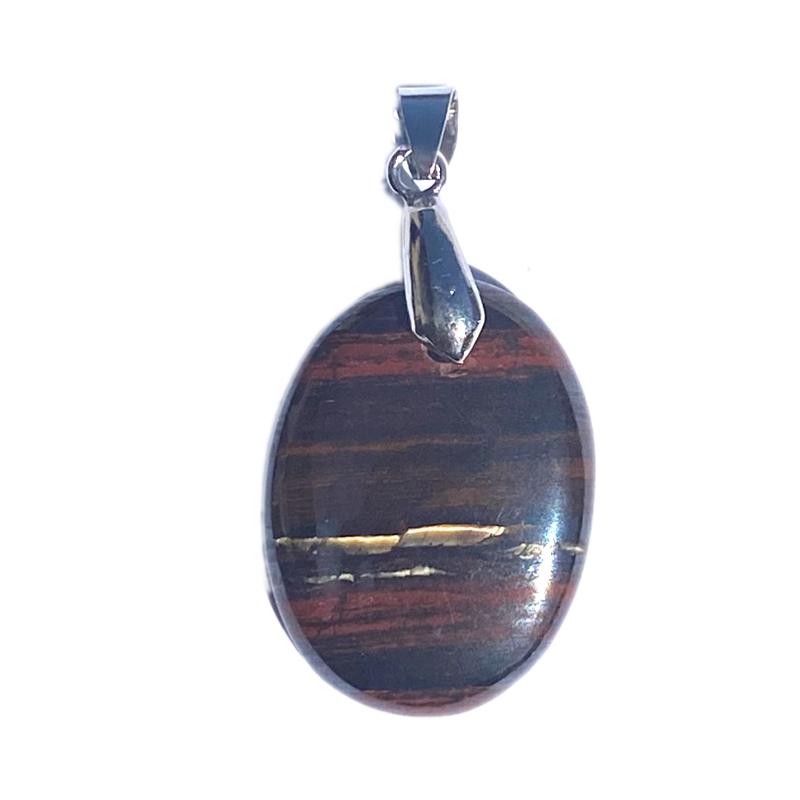 Pendentif oeil de fer Afrique du Sud AA argent 925 - La Boite à Cailloux