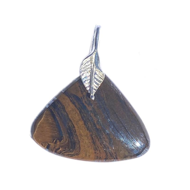 Pendentif oeil de fer Afrique du Sud AA argent 925 - La Boite à Cailloux