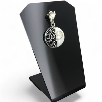 Pendentif Oeil de Sainte Lucie (demi lune) argent 925 - La Boite à Cailloux
