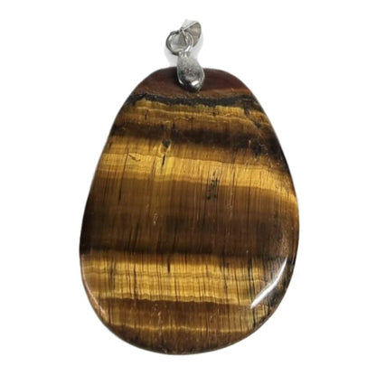 Pendentif oeil de tigre Afrique du Sud A (pierre plate) - La Boite à Cailloux