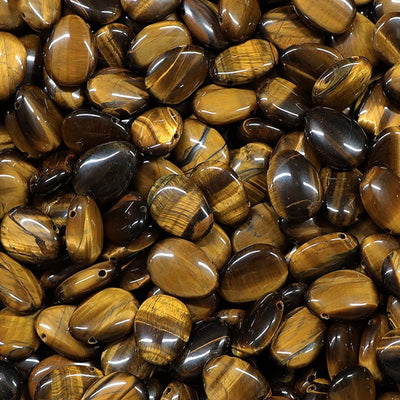 Pendentif oeil de tigre Afrique du Sud A (pierre trouée) + cordon