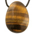 Pendentif oeil de tigre Afrique du Sud A (pierre trouée) + cordon - La Boite à Cailloux