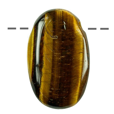 Pendentif oeil de tigre ovale Afrique du Sud A (pierre trouée) + cordon