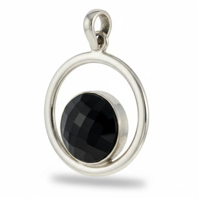 Black onyx pendant Brazil AA silver 925