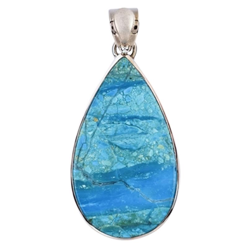 Pendentif opale Atacama Chili AAA goutte argent - La Boite à Cailloux