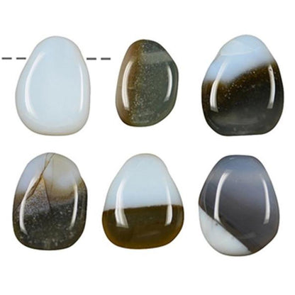 Pendentif opale blanche Pérou A (pierre trouée) + cordon - La Boite à Cailloux