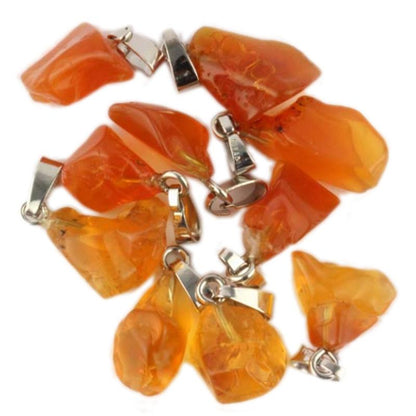 Pendentif opale de feu Mexique A boucle argent 925 - La Boite à Cailloux