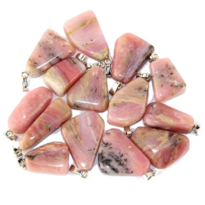 Pendentif opale rose des Andes A boucle argent 925 - La Boite à Cailloux