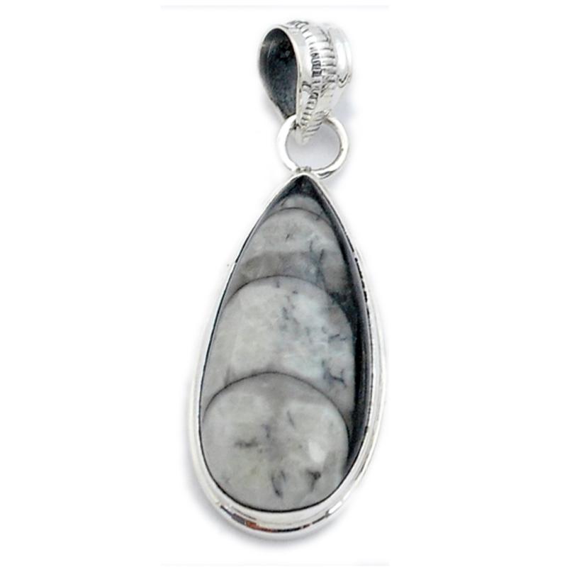 Pendentif orthocère Maroc AAA argent 925 - La Boite à Cailloux