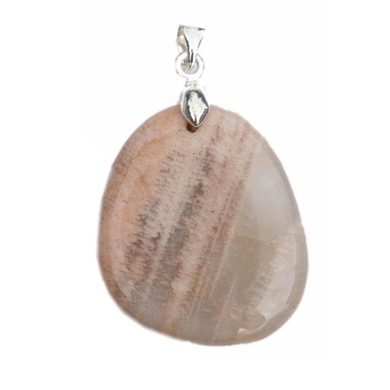 Pendentif pierre de lune Inde A (pierre plate) - La Boite à Cailloux