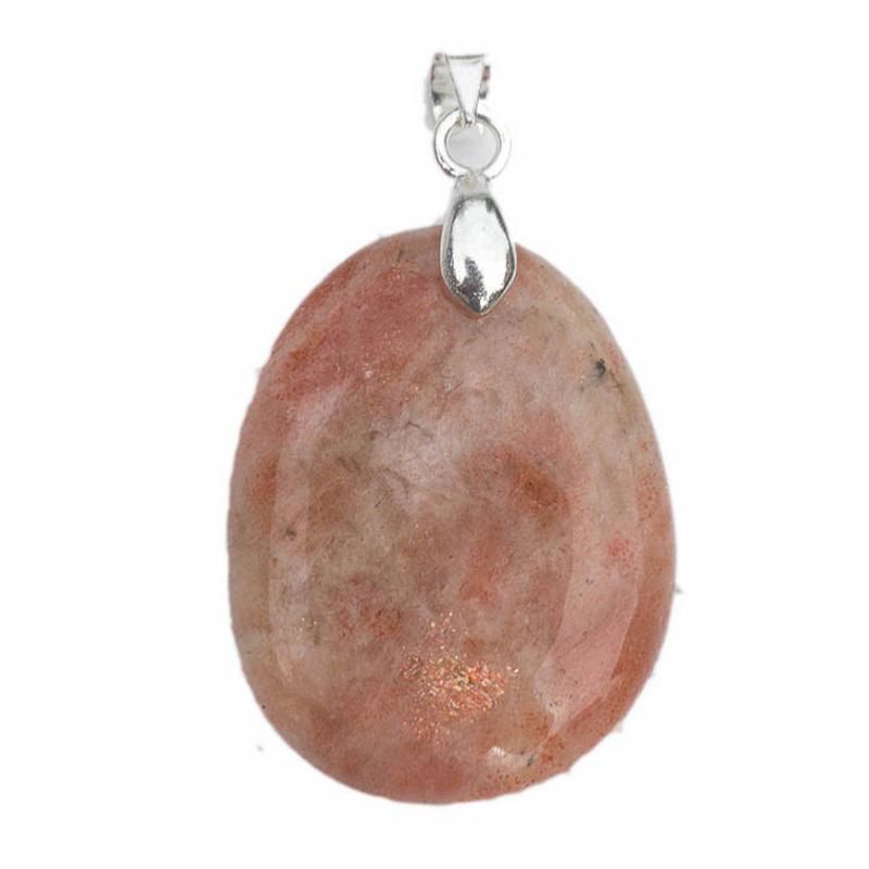 Pendentif pierre de soleil Inde A (pierre plate) - La Boite à Cailloux