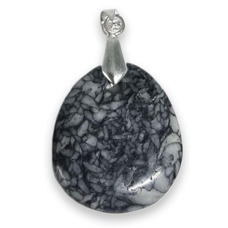 Pendentif pinolite Autriche A (pierre plate) - La Boite à Cailloux