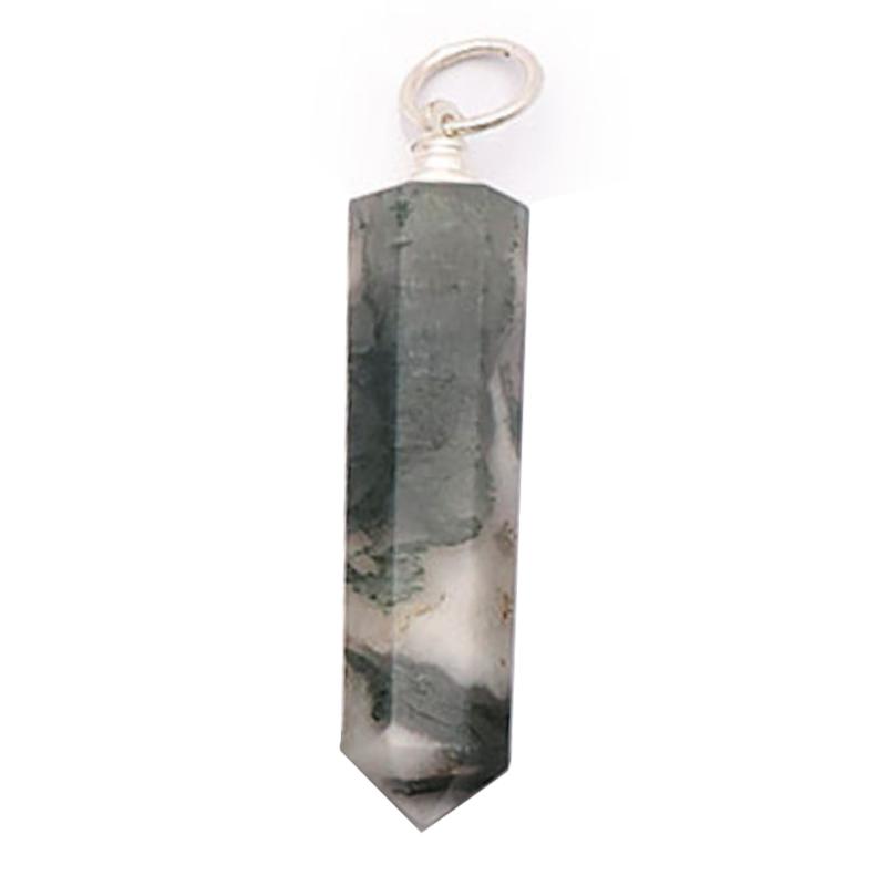 Pendentif pointe agate arbre Brésil A acier inoxydable - La Boite à Cailloux
