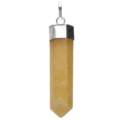 Pendentif pointe aragonite jaune Bésil A plaqué argent