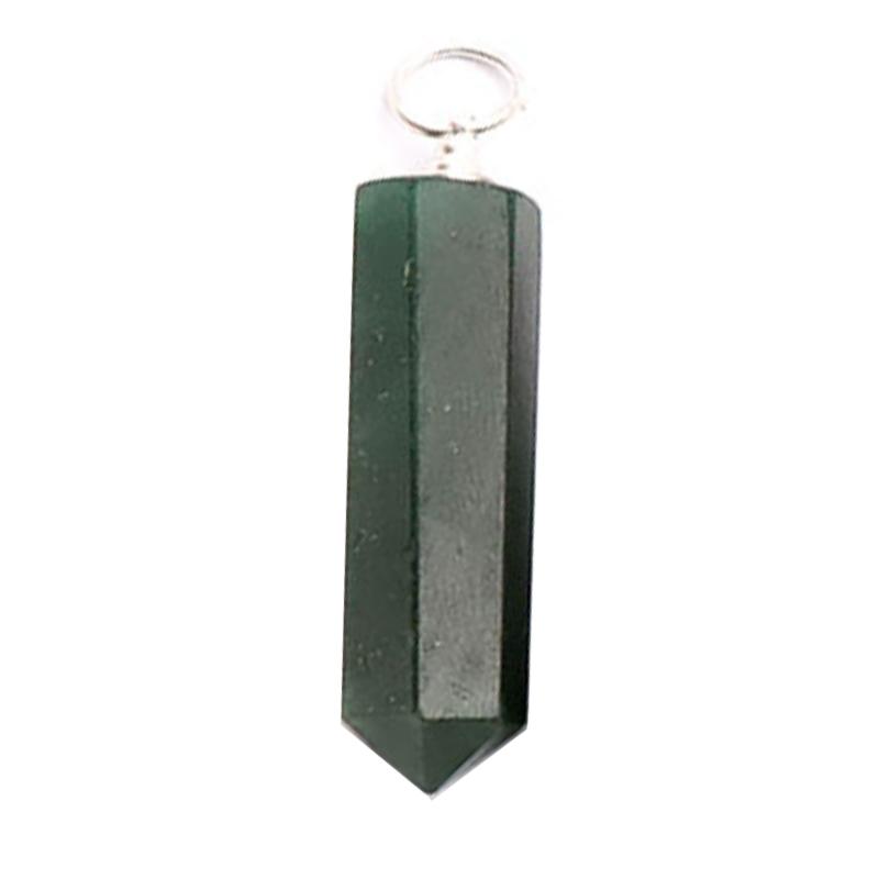 Pendentif pointe aventurine verte Brésil A acier inoxydable - La Boite à Cailloux