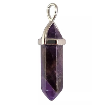 Brazilian amethyst double-terminated point pendant A